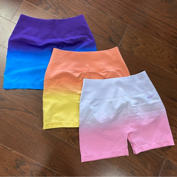 Darc Sport Pants - J80fit Scrunch Booty Gradient Biker Shorts  Ombré compression set of 3 size L